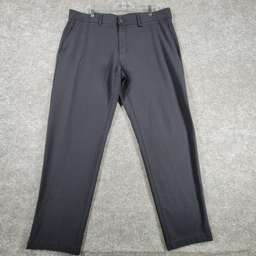 Zara Slim Dress Pants Mens 38 Black Flat Front Stretch Preppy‎ Mid Rise Straight
